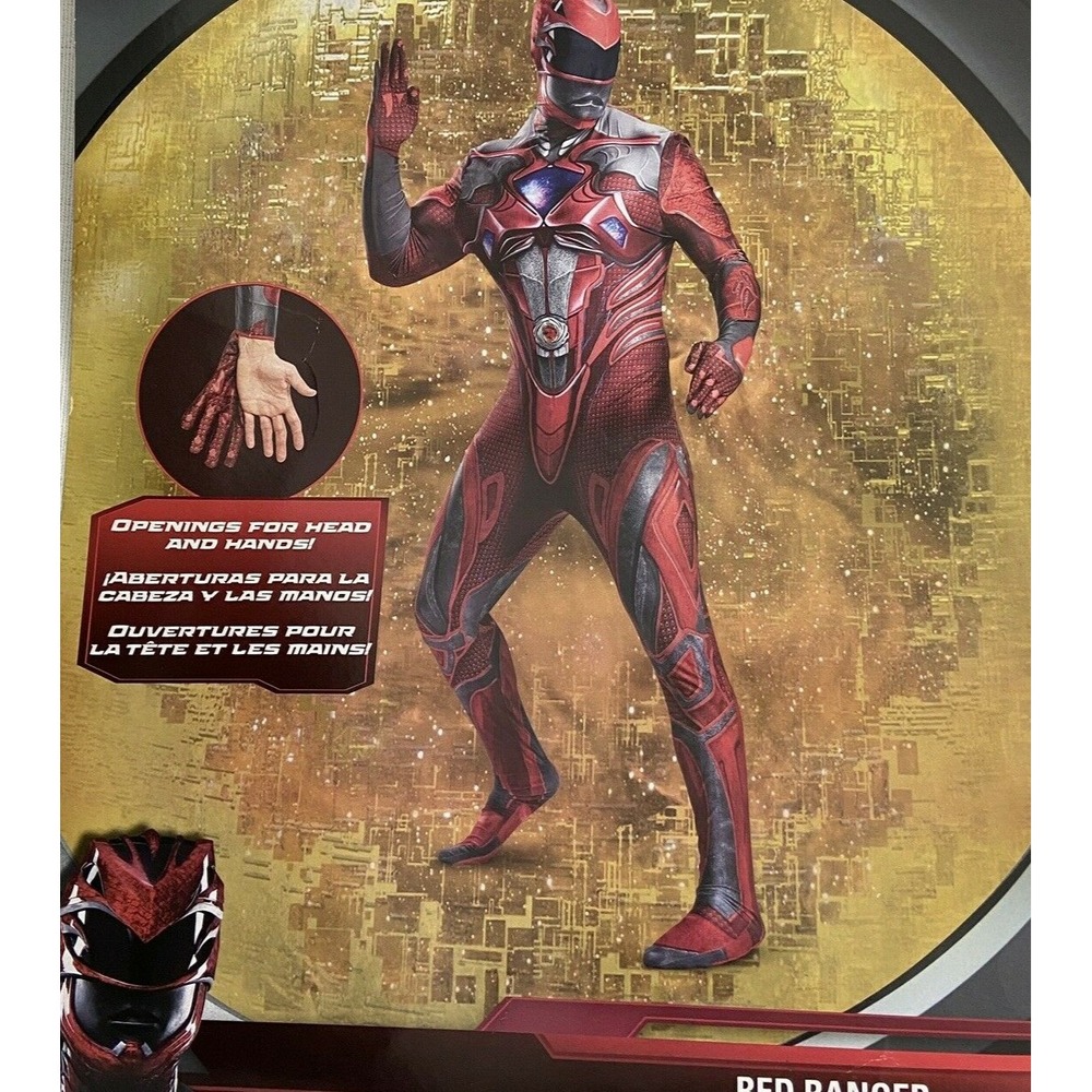 Power Rangers Red Ranger Morph Bodysuit Adult Halloween Costume Size XXL 50-52